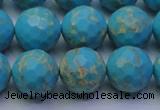 CDE2542 15.5 inches 14mm faceted round dyed sea sediment jasper beads