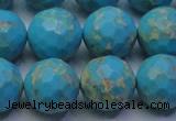 CDE2543 15.5 inches 16mm faceted round dyed sea sediment jasper beads