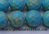 CDE2544 15.5 inches 18mm faceted round dyed sea sediment jasper beads