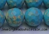 CDE2546 15.5 inches 22mm faceted round dyed sea sediment jasper beads