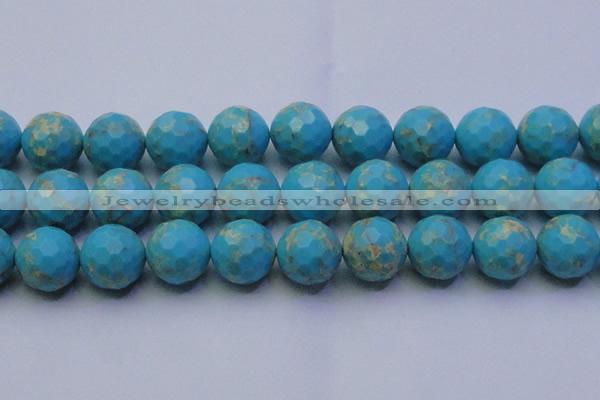 CDE2547 15.5 inches 24mm faceted round dyed sea sediment jasper beads