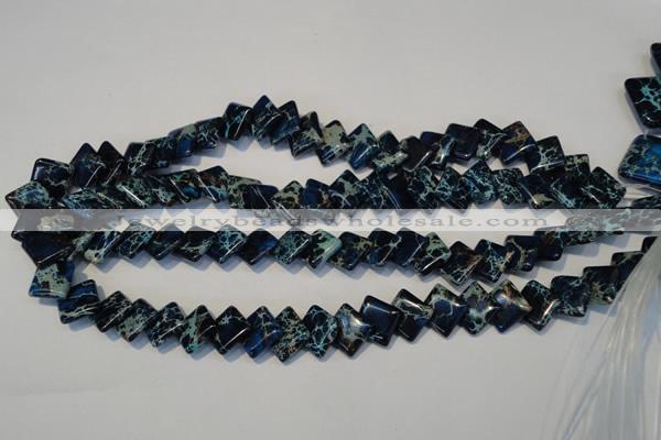 CDE255 15.5 inches 12*12mm diamond dyed sea sediment jasper beads