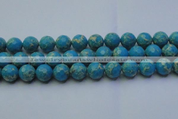 CDE2552 15.5 inches 20mm faceted round dyed sea sediment jasper beads