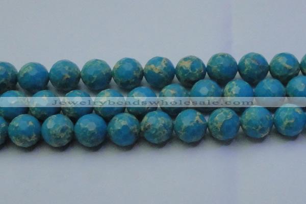 CDE2554 15.5 inches 24mm faceted round dyed sea sediment jasper beads