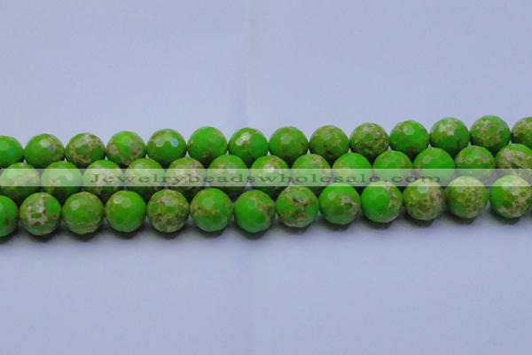 CDE2557 15.5 inches 16mm faceted round dyed sea sediment jasper beads