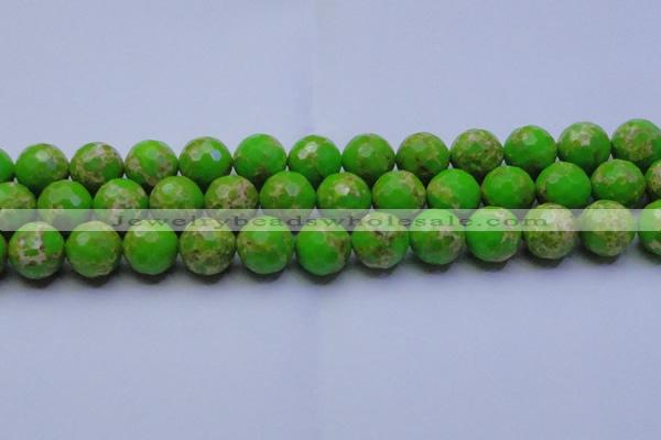 CDE2558 15.5 inches 18mm faceted round dyed sea sediment jasper beads