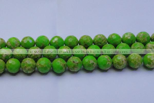 CDE2560 15.5 inches 22mm faceted round dyed sea sediment jasper beads