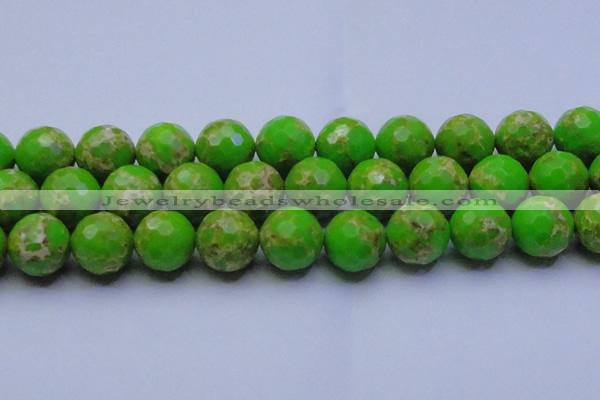 CDE2561 15.5 inches 24mm faceted round dyed sea sediment jasper beads