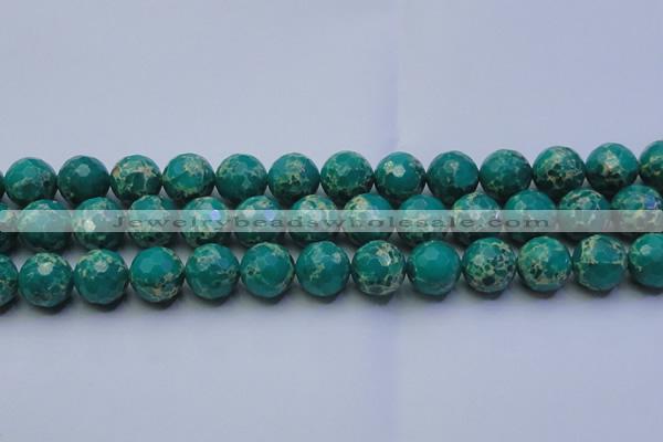 CDE2565 15.5 inches 16mm faceted round dyed sea sediment jasper beads