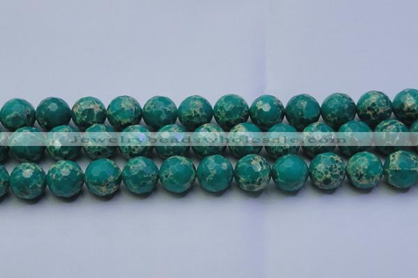 CDE2566 15.5 inches 18mm faceted round dyed sea sediment jasper beads