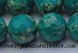 CDE2568 15.5 inches 22mm faceted round dyed sea sediment jasper beads