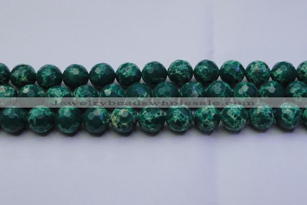 CDE2572 15.5 inches 16mm faceted round dyed sea sediment jasper beads