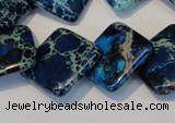 CDE258 15.5 inches 20*20mm diamond dyed sea sediment jasper beads