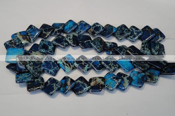 CDE258 15.5 inches 20*20mm diamond dyed sea sediment jasper beads