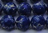 CDE2580 15.5 inches 16mm faceted round dyed sea sediment jasper beads