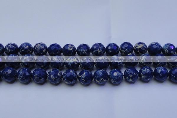 CDE2581 15.5 inches 18mm faceted round dyed sea sediment jasper beads