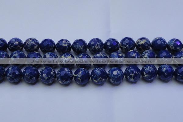 CDE2582 15.5 inches 20mm faceted round dyed sea sediment jasper beads