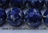 CDE2583 15.5 inches 22mm faceted round dyed sea sediment jasper beads