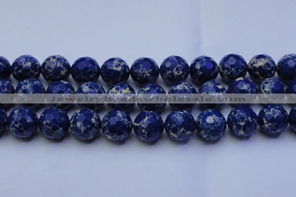 CDE2584 15.5 inches 24mm faceted round dyed sea sediment jasper beads