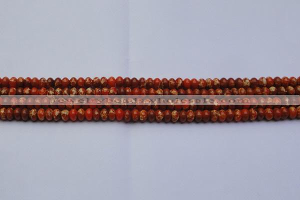 CDE2600 15.5 inches 5*8mm rondelle dyed sea sediment jasper beads