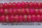 CDE2608 15.5 inches 5*8mm rondelle dyed sea sediment jasper beads