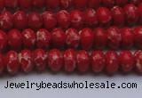 CDE2616 15.5 inches 5*8mm rondelle dyed sea sediment jasper beads