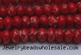 CDE2617 15.5 inches 7*10mm rondelle dyed sea sediment jasper beads