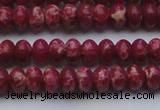 CDE2624 15.5 inches 5*8mm rondelle dyed sea sediment jasper beads