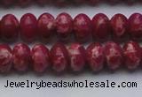 CDE2627 15.5 inches 10*14mm rondelle dyed sea sediment jasper beads