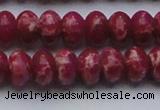 CDE2629 15.5 inches 13*18mm rondelle dyed sea sediment jasper beads