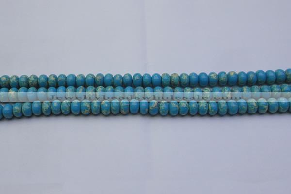 CDE2649 15.5 inches 7*10mm rondelle dyed sea sediment jasper beads