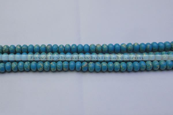 CDE2650 15.5 inches 8*12mm rondelle dyed sea sediment jasper beads