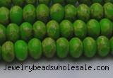 CDE2657 15.5 inches 7*10mm rondelle dyed sea sediment jasper beads