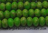 CDE2658 15.5 inches 8*12mm rondelle dyed sea sediment jasper beads