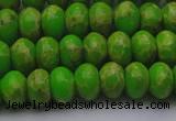 CDE2659 15.5 inches 10*14mm rondelle dyed sea sediment jasper beads