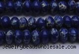 CDE2681 15.5 inches 7*10mm rondelle dyed sea sediment jasper beads