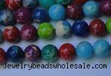 CDE2689 15.5 inches 6mm round mixed color sea sediment jasper beads