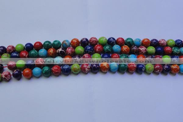 CDE2690 15.5 inches 8mm round mixed color sea sediment jasper beads