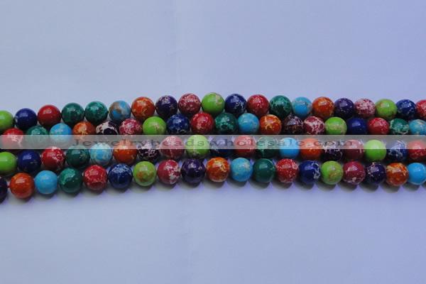 CDE2691 15.5 inches 10mm round mixed color sea sediment jasper beads