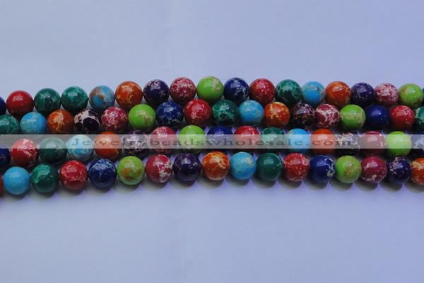 CDE2693 15.5 inches 14mm round mixed color sea sediment jasper beads