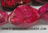 CDE28 15.5 inches 25*35mm faceted nuggets dyed sea sediment jasper beads