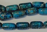 CDE285 15.5 inches 8*16mm column dyed sea sediment jasper beads