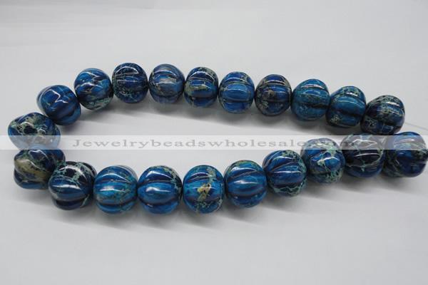 CDE297 15.5 inches 19*23mm pumpkin dyed sea sediment jasper beads