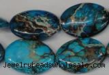 CDE317 15.5 inches 18*25mm oval dyed sea sediment jasper beads