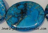 CDE321 15.5 inches 40*50mm oval dyed sea sediment jasper beads