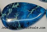 CDE328 15.5 inches 30*50mm flat teardrop dyed sea sediment jasper beads