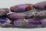 CDE33 15.5 inches 10*30mm rice dyed sea sediment jasper beads