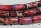 CDE34 15.5 inches 8*16mm column dyed sea sediment jasper beads