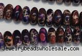 CDE372 15.5 inches 6*12mm rondelle dyed sea sediment jasper beads