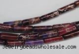 CDE376 15.5 inches 4*12mm tube dyed sea sediment jasper beads